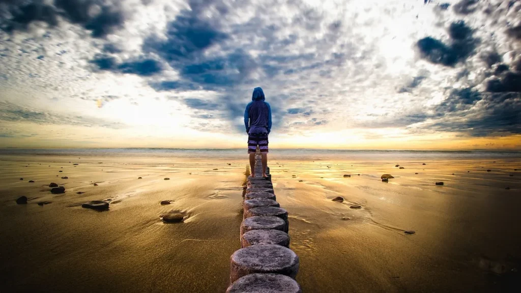 Man looking at horizon